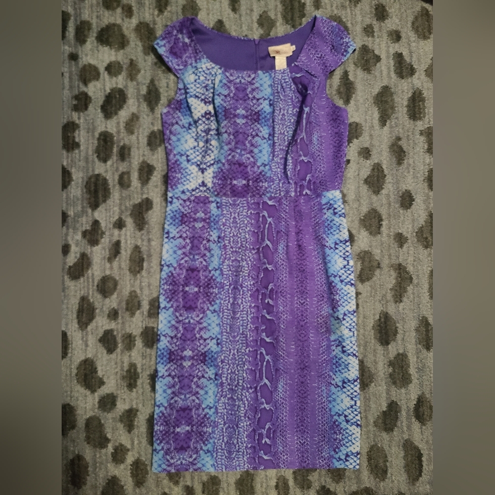 Roulette Purple Snakeskin Print Dress sz 12